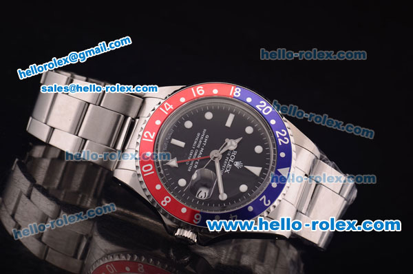 Rolex GMT Master Vintage Swiss ETA 2836 Automatic Full Steel and Blue/Red Bezel with Blue Dial and White Markers - Click Image to Close